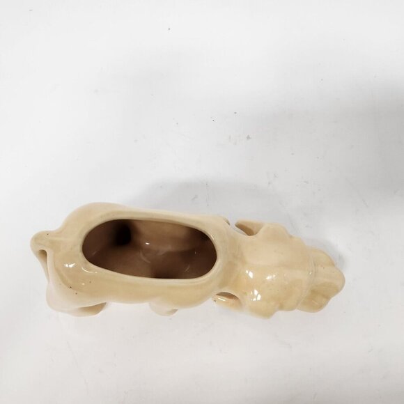 Vintage USA Pottery Ceramic Hound Dog Flower Pot Planter Pastel Cream Decor MCM - Picture 4 of 9